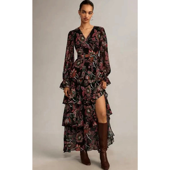 Anthropologie Dresses & Skirts - NWT Anthropologie Hutch Long-Sleeve V-Neck Wrap Maxi Dress - XL
